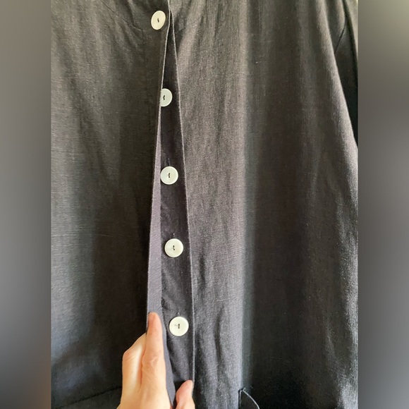 Linen blend navy shirt dress - Picture 2 of 7